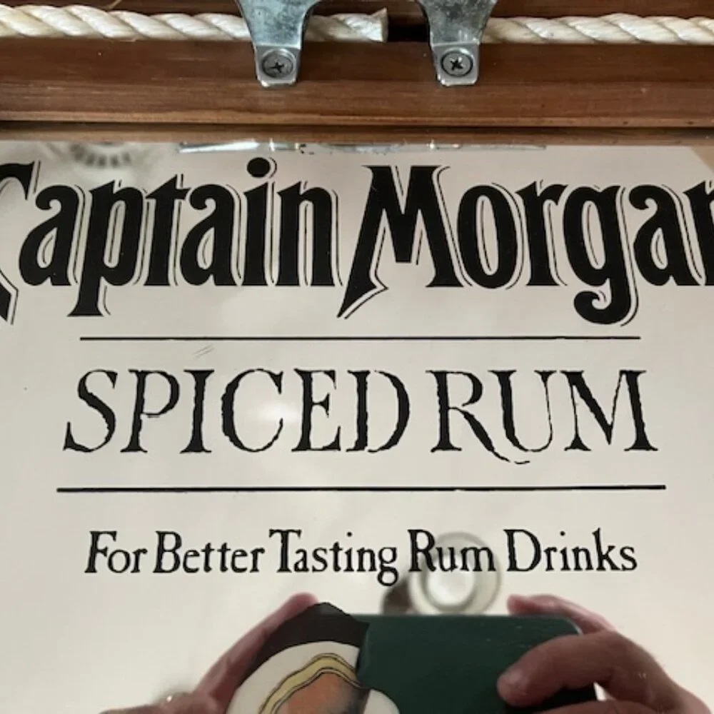 Vintage CAPTAIN MORGAN Spiced RUM Tray Mirror 15.5